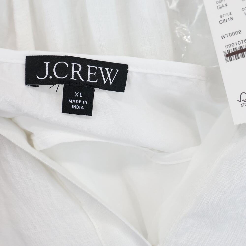 J.Crew Cabana Linen Tie Waist Maxi Dress White Size XL NWT - Picture 6 of 9